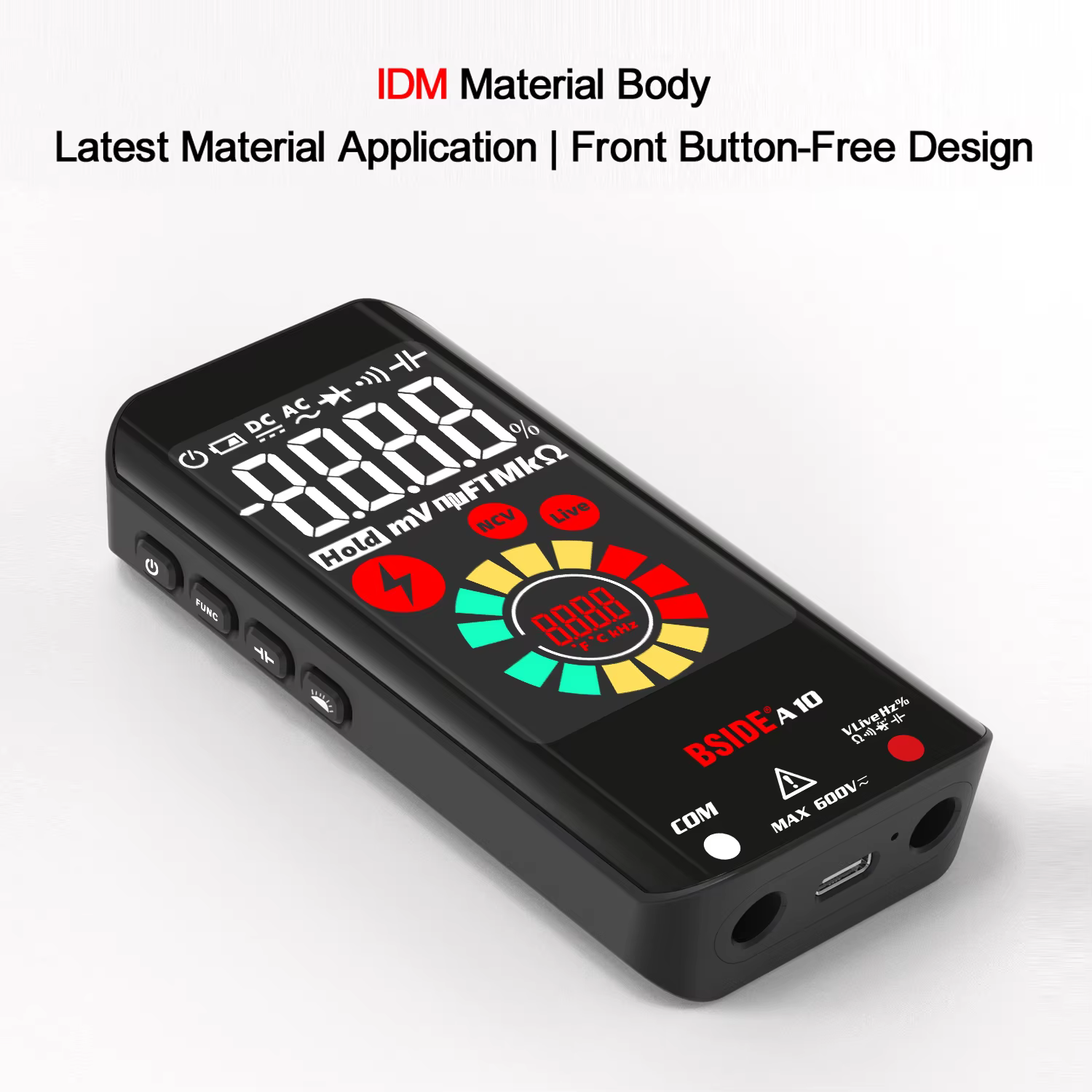 BSIDE A10 multimètre numérique couleur LCD Rechargeable poche voltmètre intelligent condensateur Dio