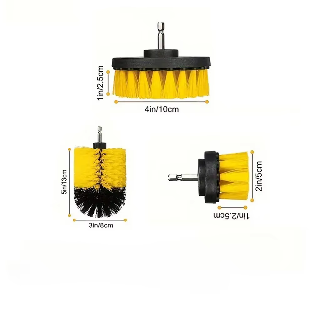 Ensemble de brosses de nettoyage rondes en Nylon pour perceuse électrique, Kit d'outils de nettoyage