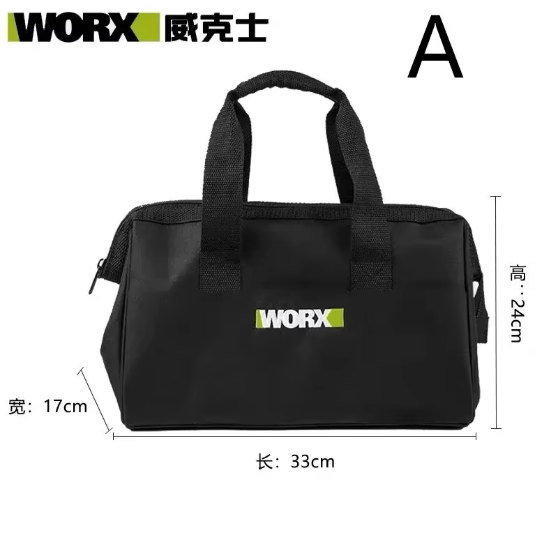 WORX – sac à outils manuel à double couche en tissu Oxford, avec fil d'acier autour de la bouche, sa