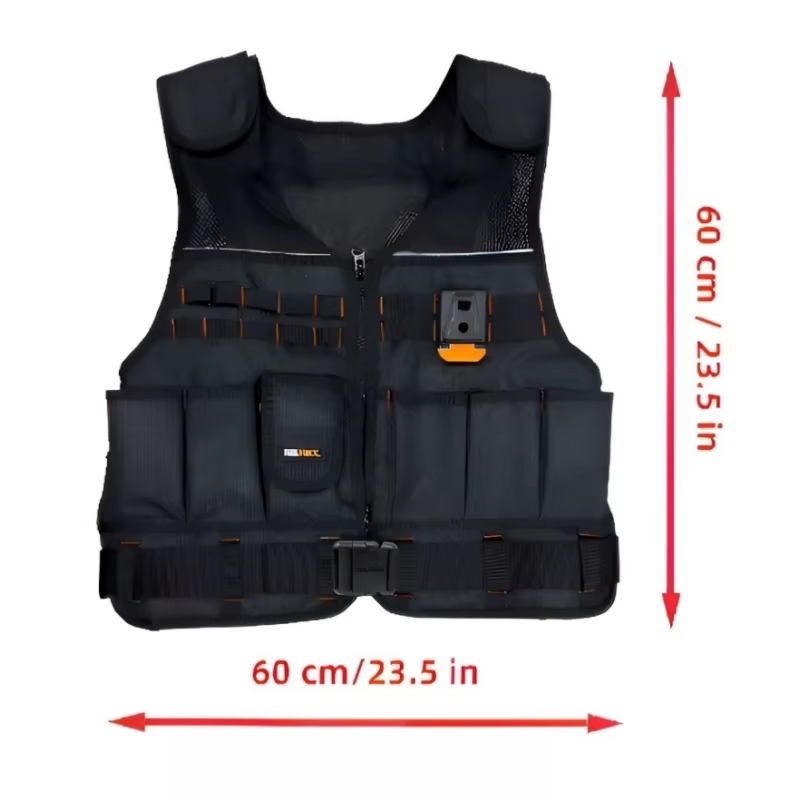 Gilet de travail robuste TOOLSTACK, multi-poches, durable, respirant, gilet de chantier réglable, gi