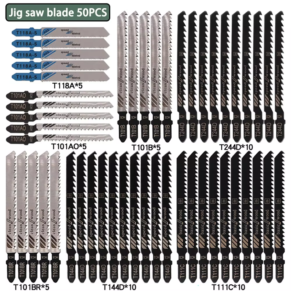Jeu de scies sauteuses à tige en T, lame de scie sabre HCS HSS, scie sauteuse pour bois, plastique, 