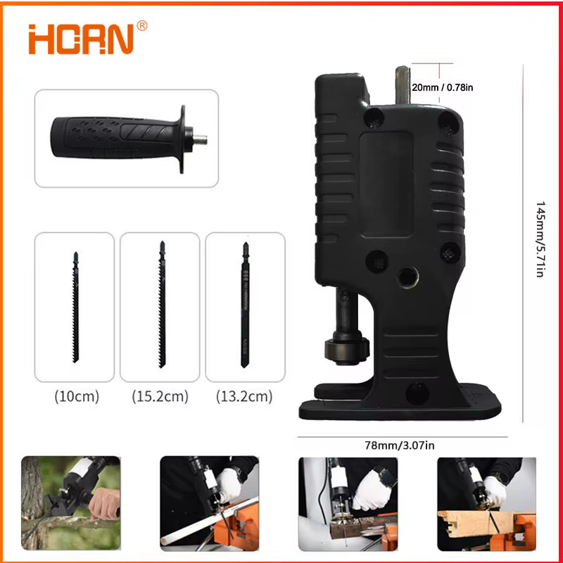 Adaptateur de perceuse à scie électrique alternative portable avec 3 lames de scie pour la découpe d