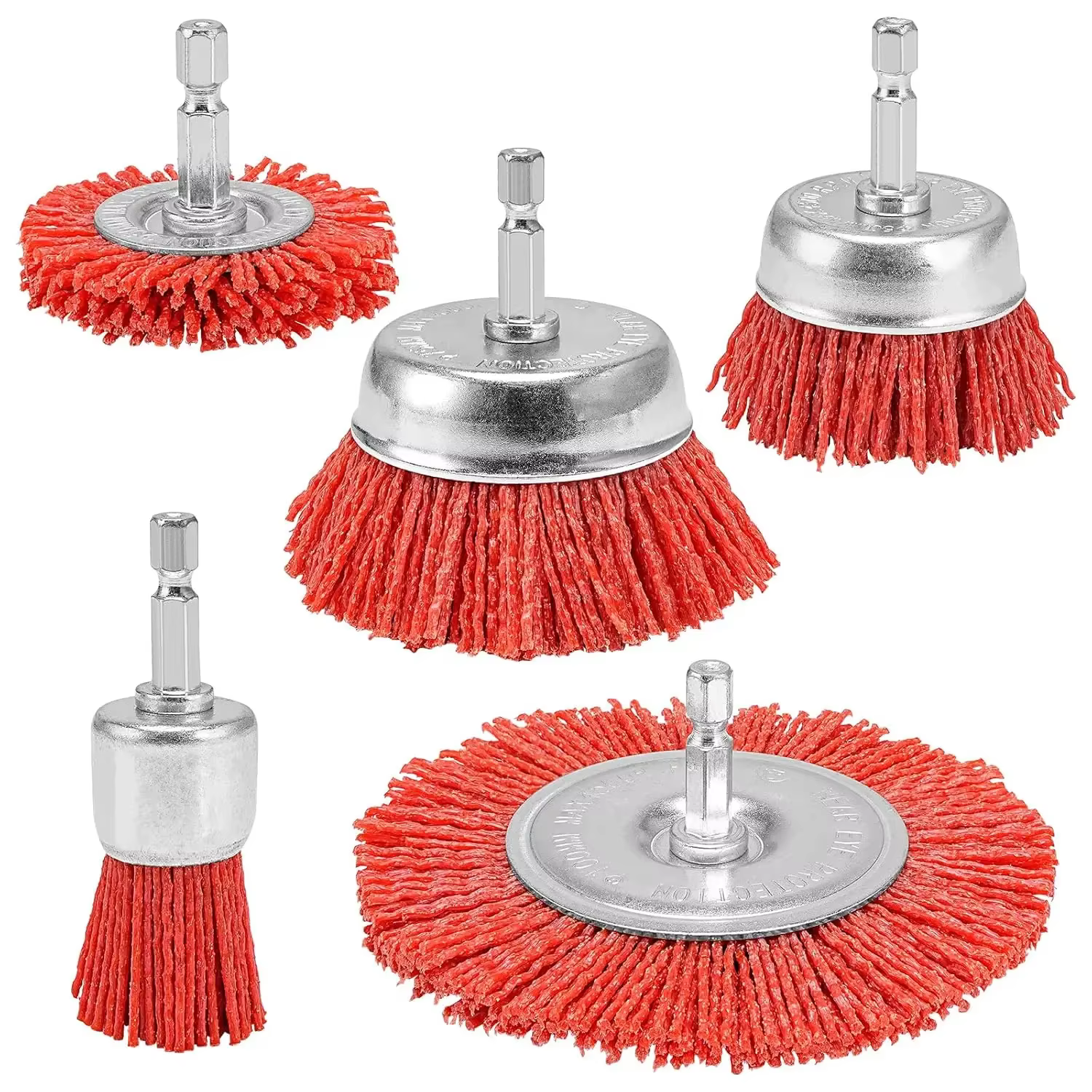 Brosse en nylon abrasive à fil, tige de 1/4 po pour perceuse, outil rotatif, polissage du bois, déba