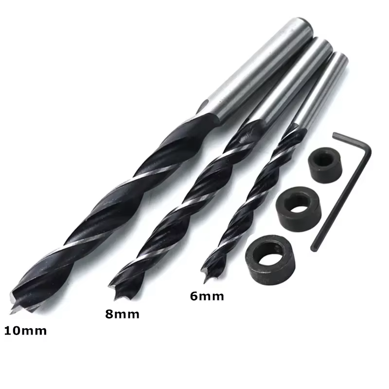 Foret 6/8/10mm pour le travail du bois, gabarit de perçage pour chevilles, scie cloche, Guide de per