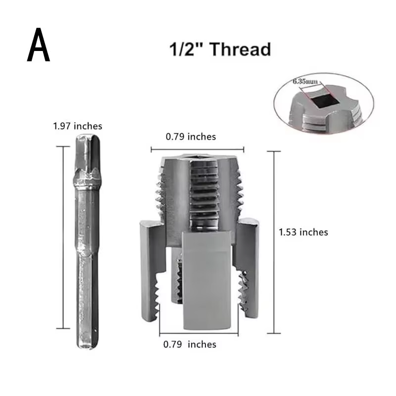 Outil de filetage de tuyaux intégré, outil de filetage interne et externe, compatible avec perceuse