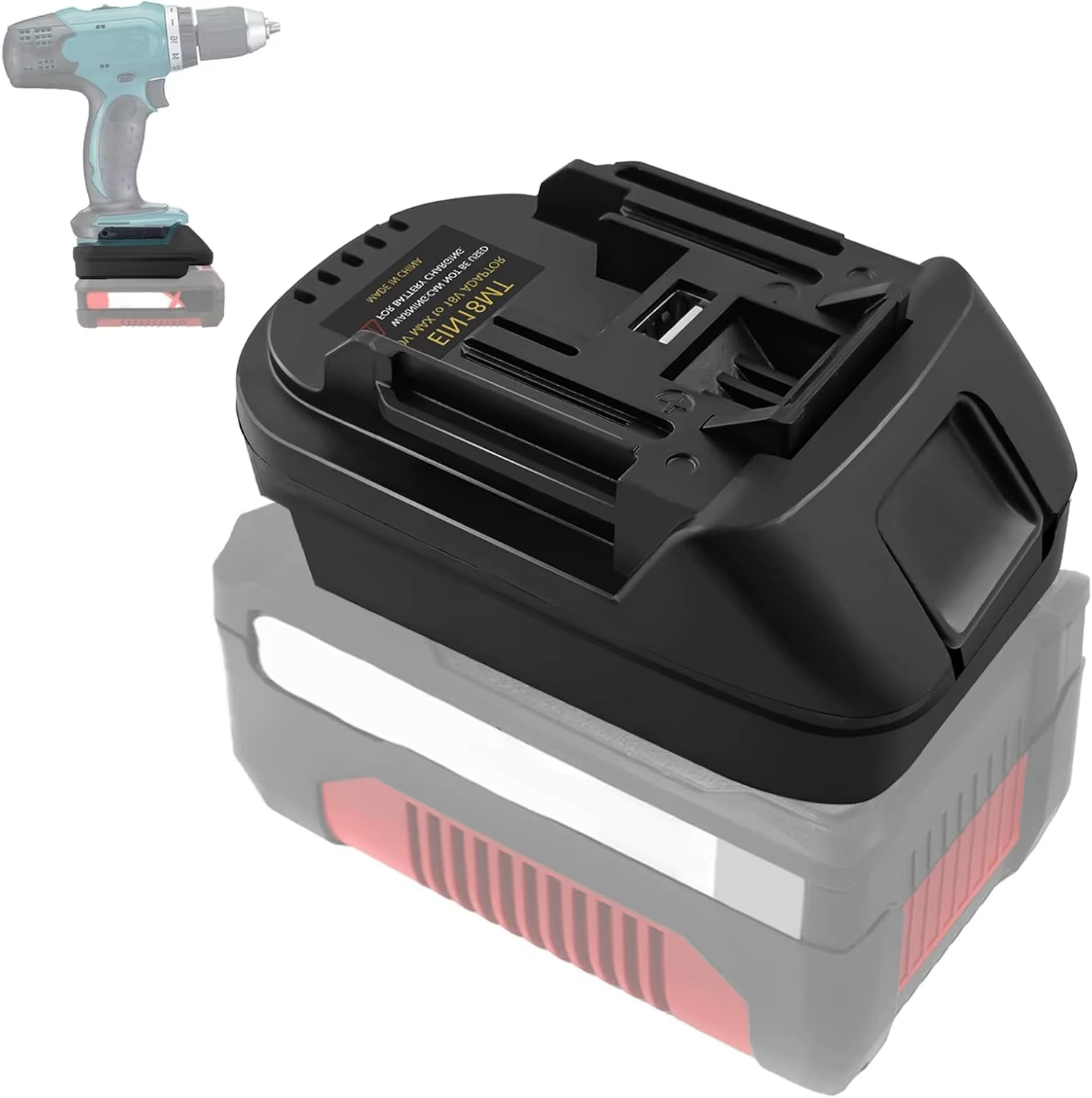 Adaptateur de batterie EIN18MT pour convertir les batteries Li-ion Einhell 18V en outils électriques