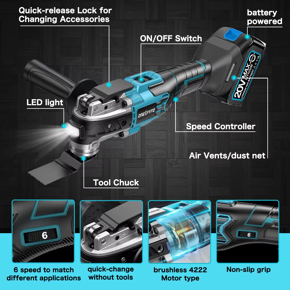 Makita-Scie Oscillante Électrique Sans Balais à Vitesse Variable, Machine de Rénovation, Outil Multi