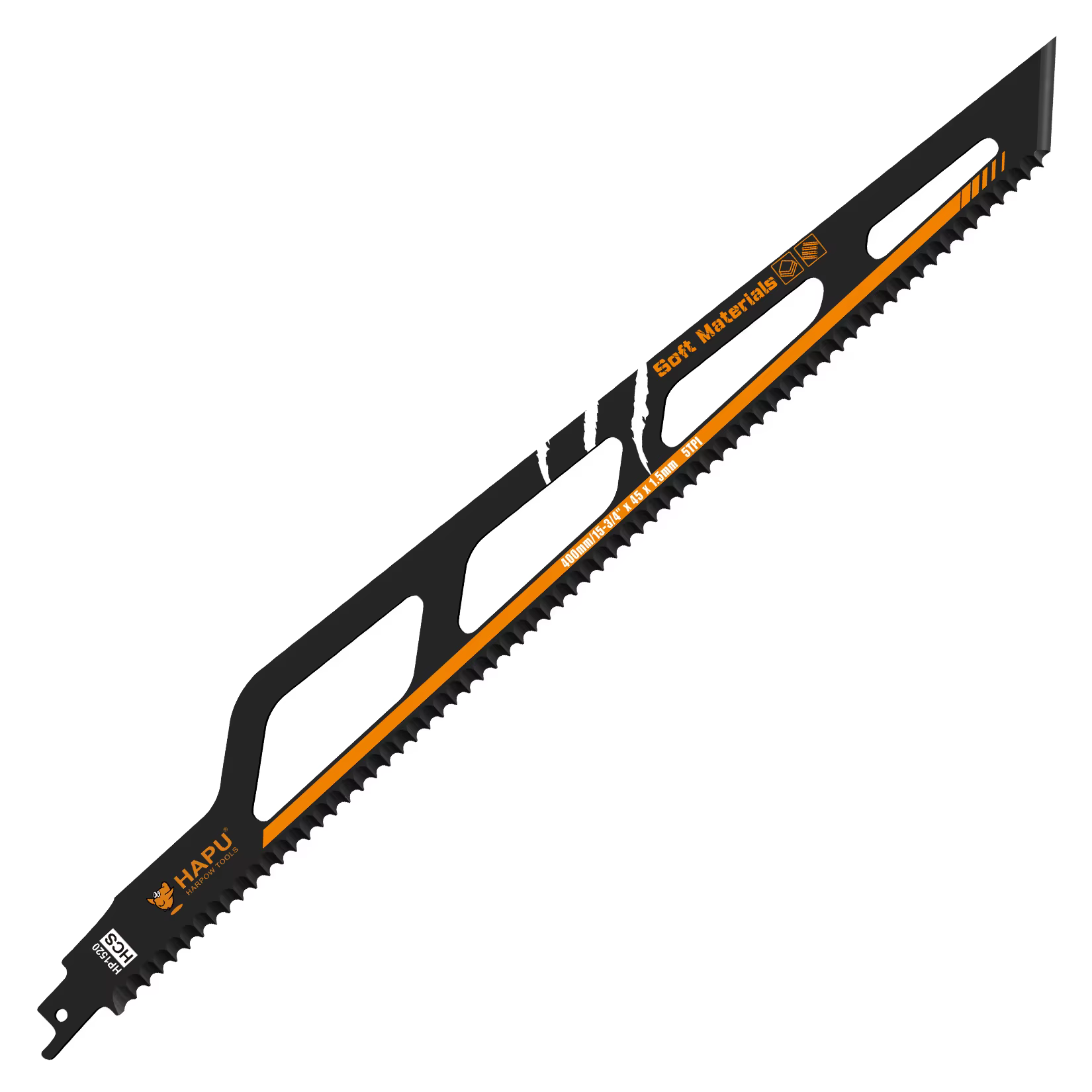 Lame de scie sabre HCS 5TPI de 400 mm pour la coupe d'isolation en laine de roche, laine de verre, m