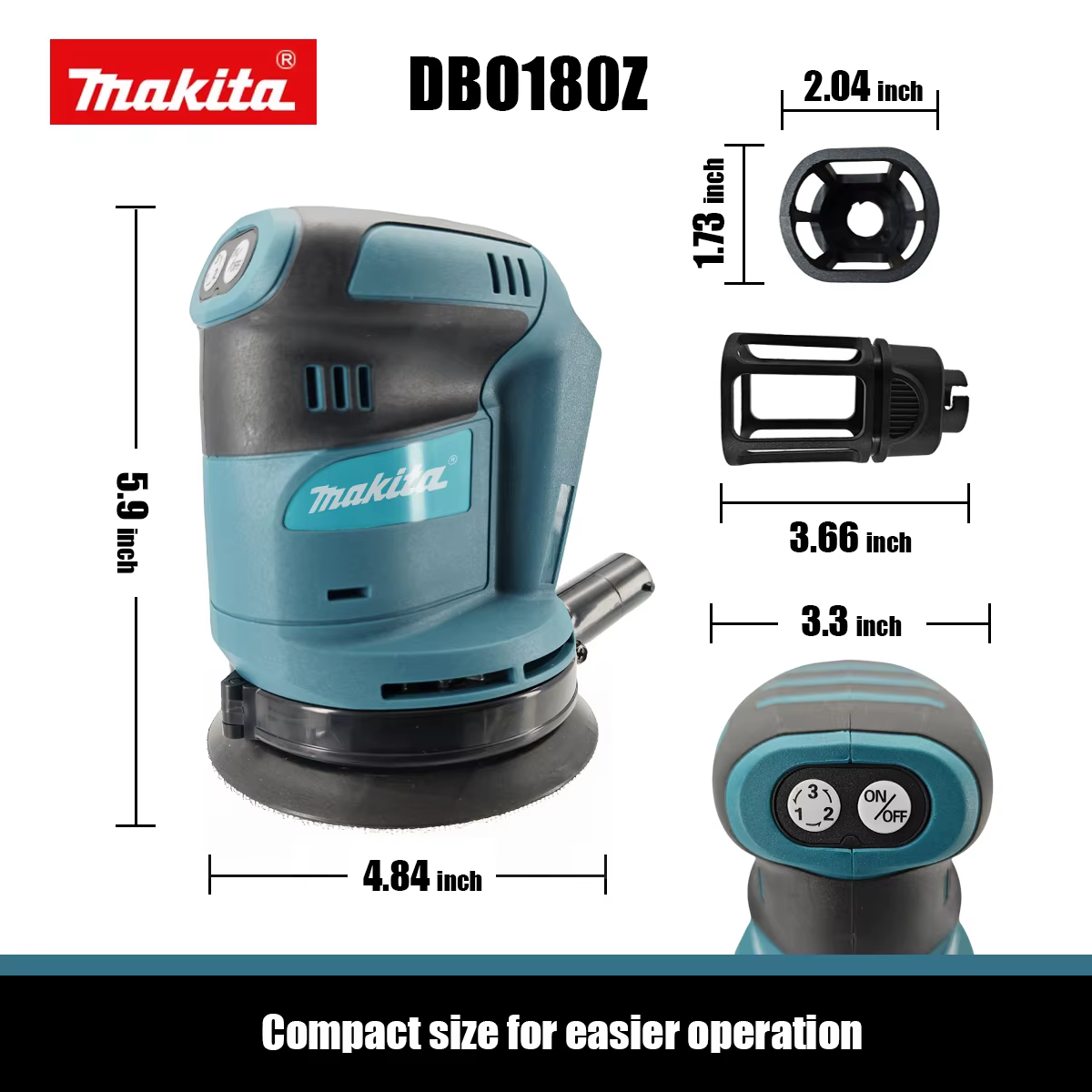Ponceuse orbitale aléatoire sans fil Makita DBO180Z 18V pour le travail du bois et le polissage du m