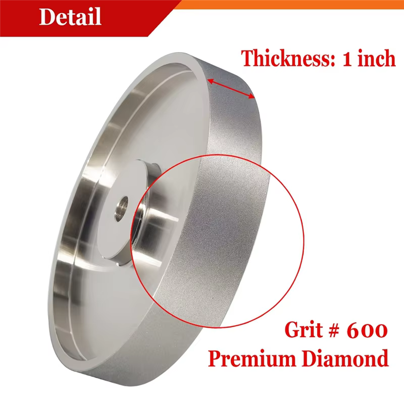 A69ediamond meule parallèle Dia 6X1 pouces de large avec arbre de 1/2 pouces, pour affûter l'acier r