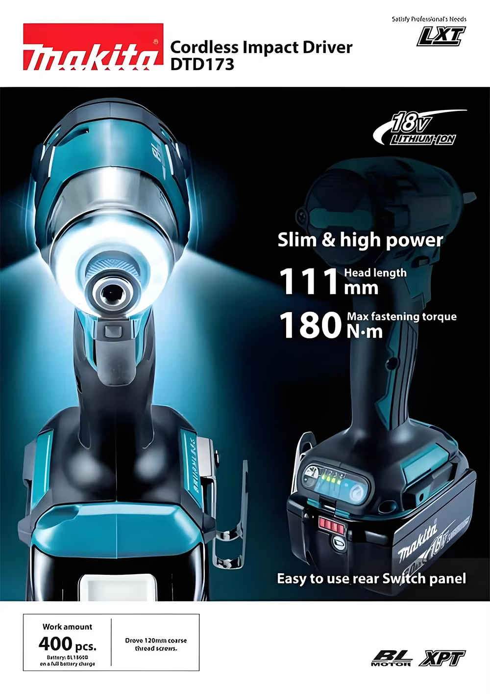2025 Makita DTD173 bule 18v sans brosse Lithium-ion pilote d'impact outil électrique outil multifonc