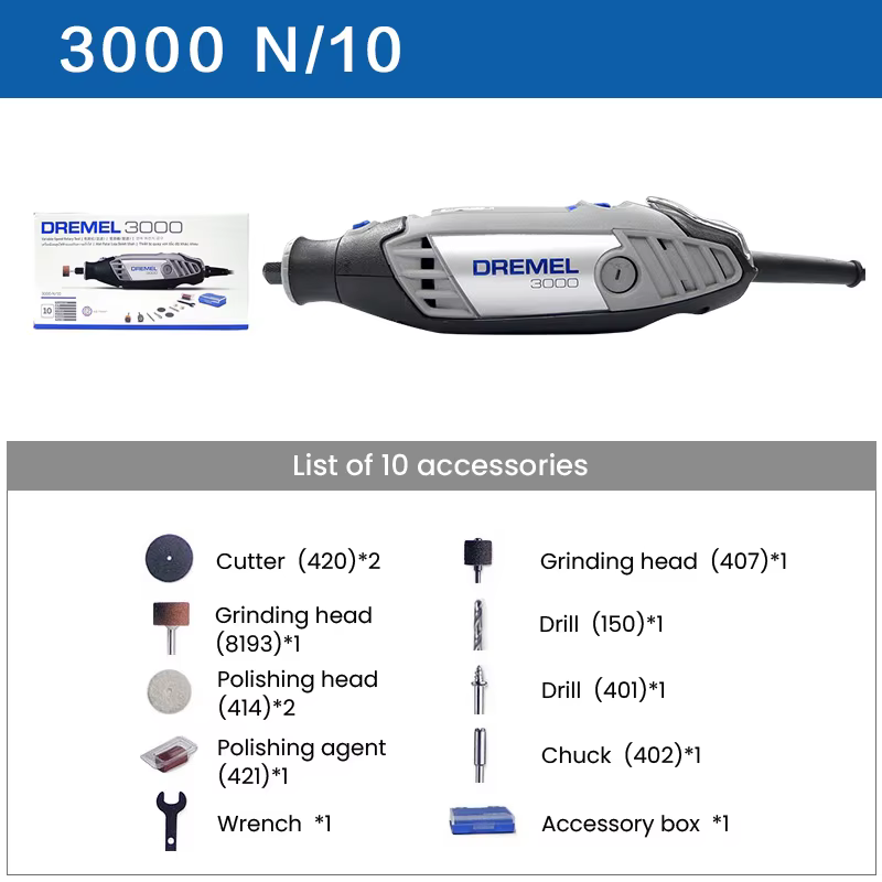 Dremel 3000 Kit d'outils rotatifs électriques broyeur de graveur multifonction pour couper, sculptur