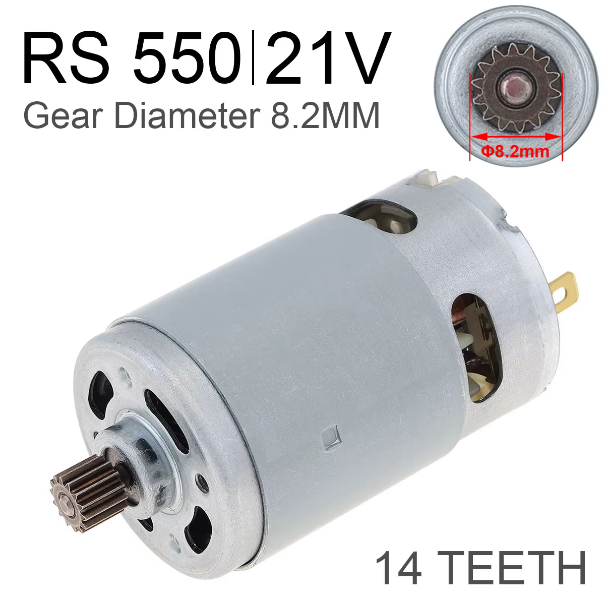Moteur de scie électrique au lithium 21V, avec engrenage 8.2mm, 14 dents, pour mini scie alternative