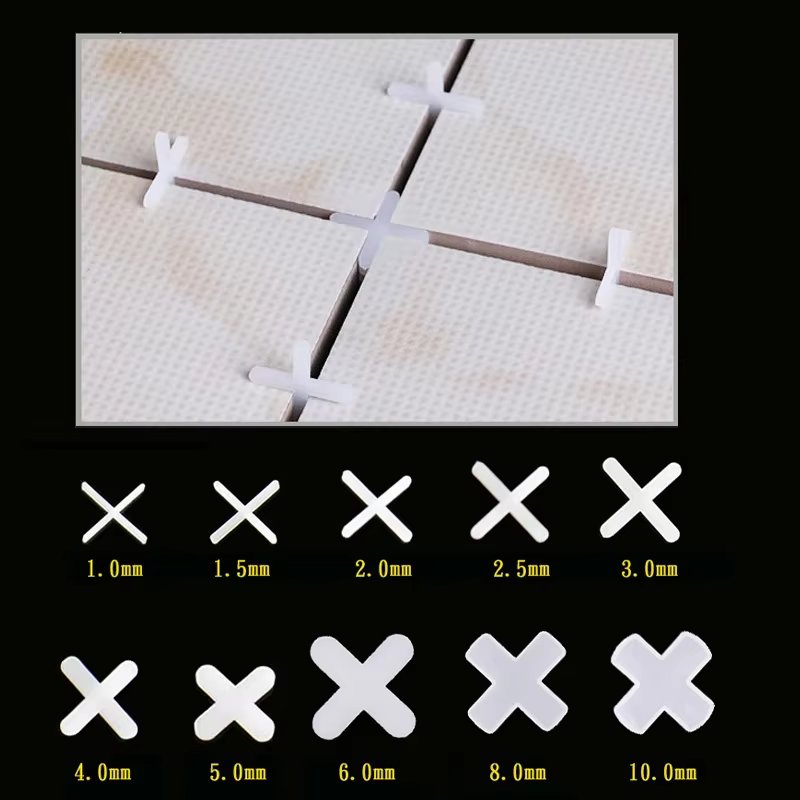 100-300 pièces 1/1.5/2/2.5/3/4/5/8/10mm système de nivellement de carreaux de céramique croisés en p