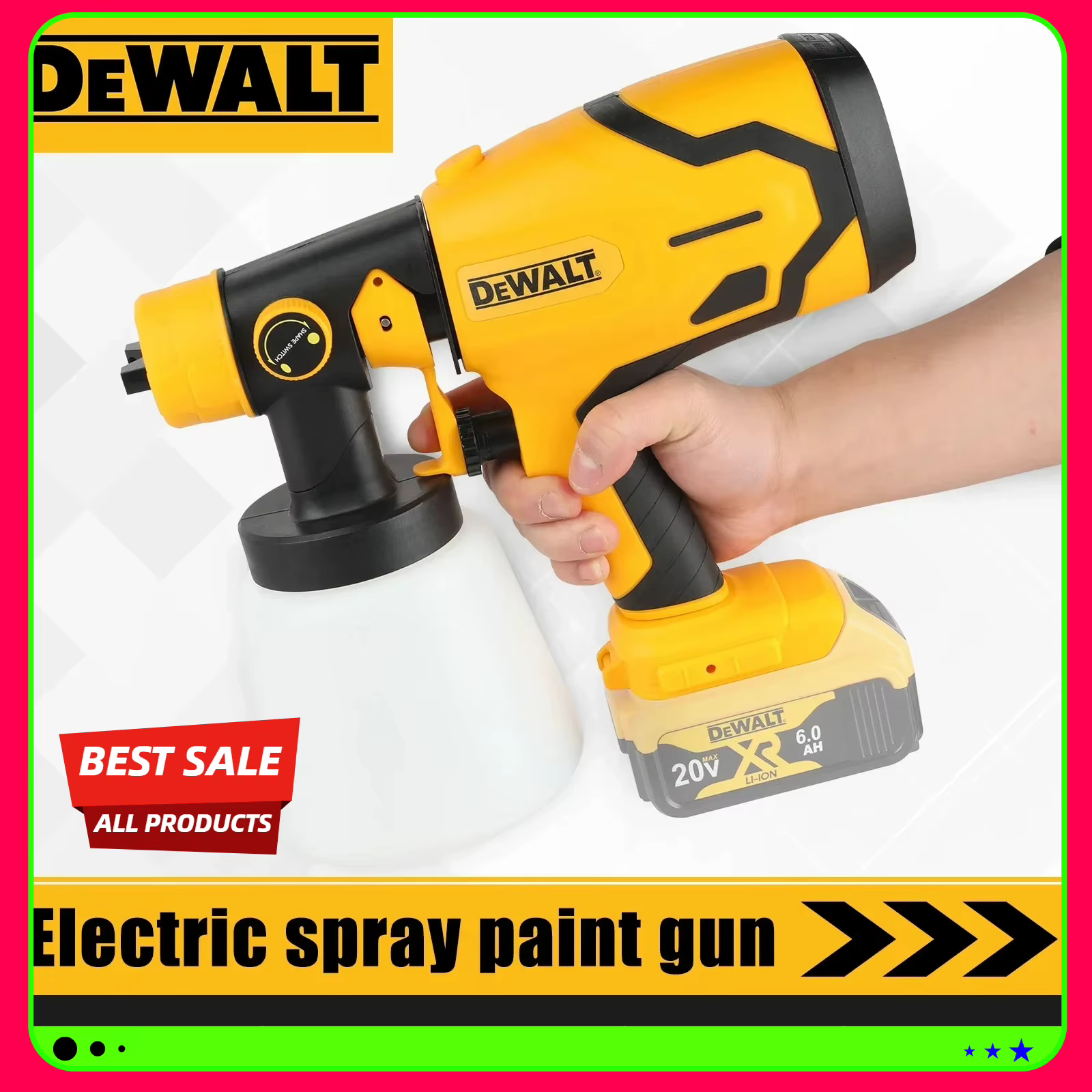 Pistolet de peinture sans fil DEWALT, 1000 ml, haute puissance pour la peinture automobile, des meub