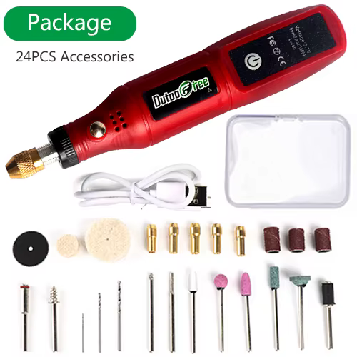 Mini perceuse sans fil portative, Kit d'outils rotatifs sans fil USB pour bijoux, métal verre, Mini