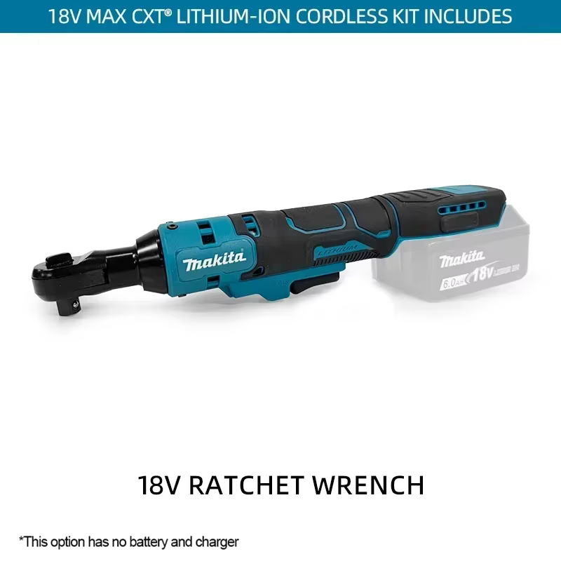 Clé à cliquet à angle droit Makita 2026 sans fil, sans balais, à vitesse variable, avec LED, pour ré
