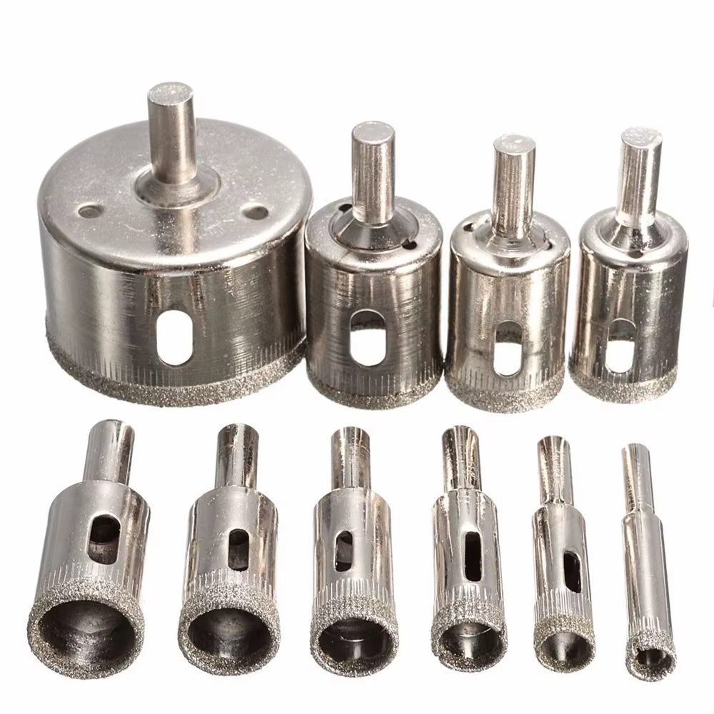 Coupe-trou revêtu de diamant 10 pièces/ensemble 6mm-30mm, foret à noyau, outils d'ouverture de trous