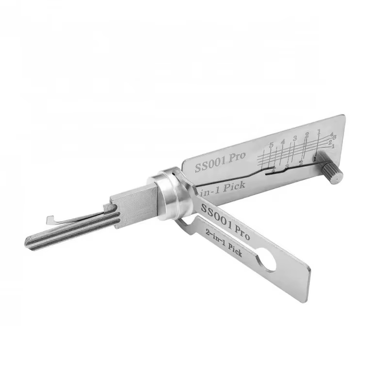 Outils de serrurier 2-en-1 SS001 pour Lishi Yale, décodeur de clé maîtresse, décodeur Micha, crochet