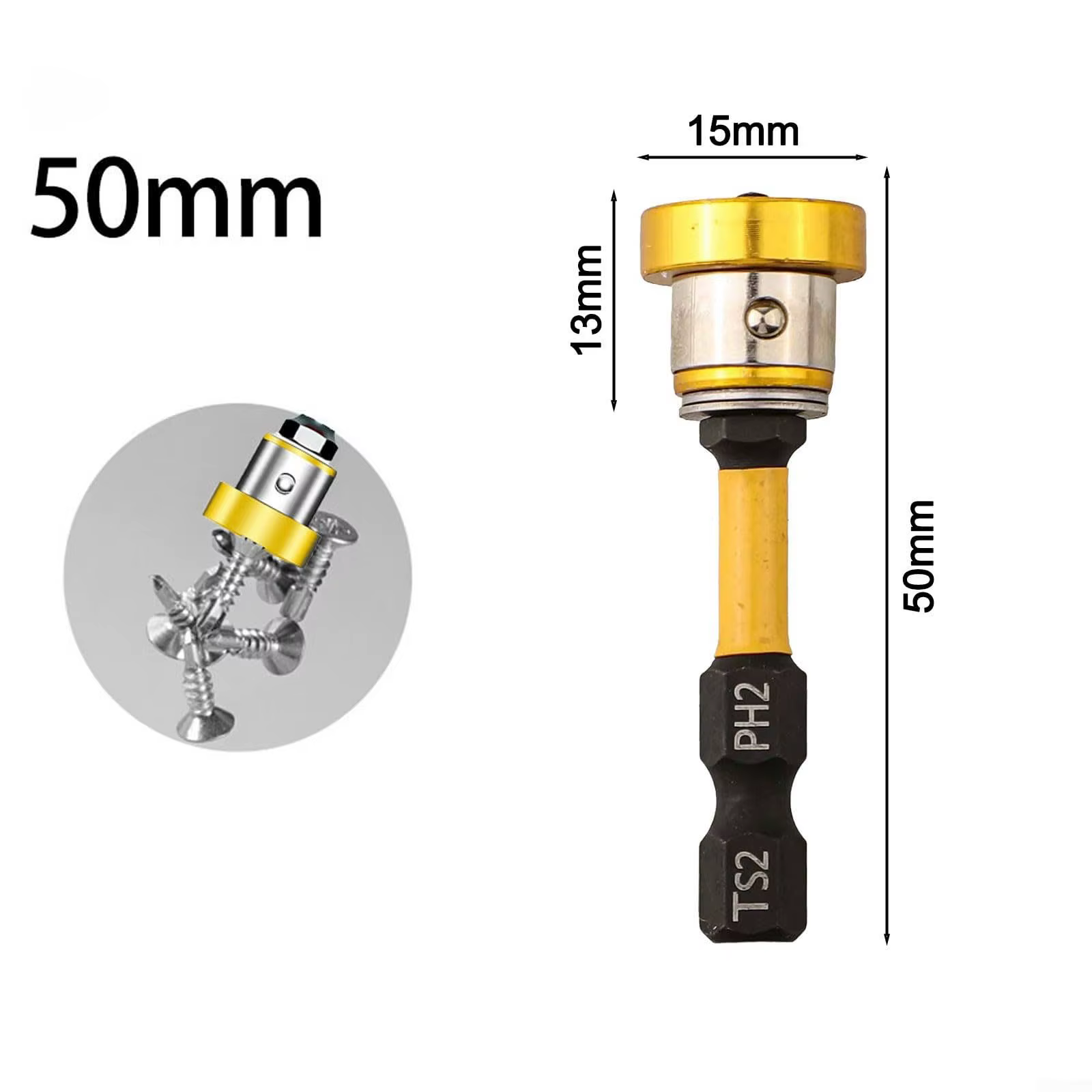 Rafford Jeu d'embouts de tournevis magnétiques pour cloisons sèches, tige hexagonale de 1/4", tête P