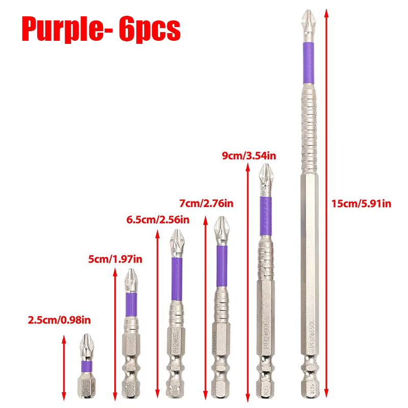 Tournevis magnétique K5 25/50/65/70/90/150mm, embout de perçage en acier allié, tête Phillips, résis