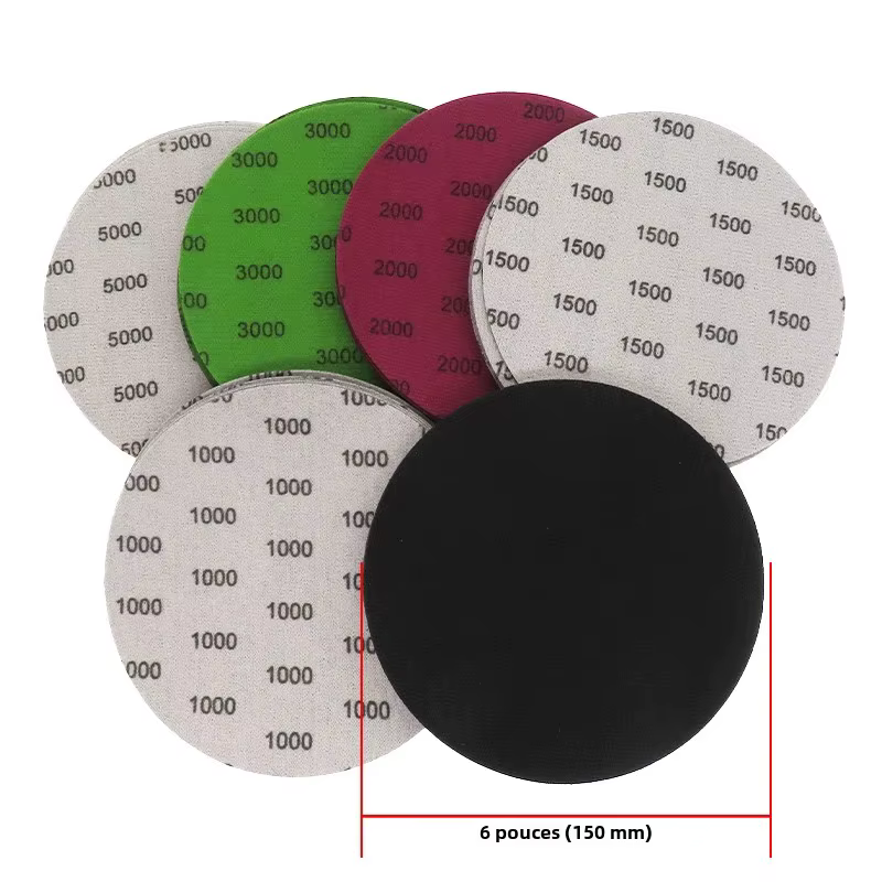 40 pièces 6 pouces disque de ponçage sec et humide grains assortis crochet boucle papier de verre 15