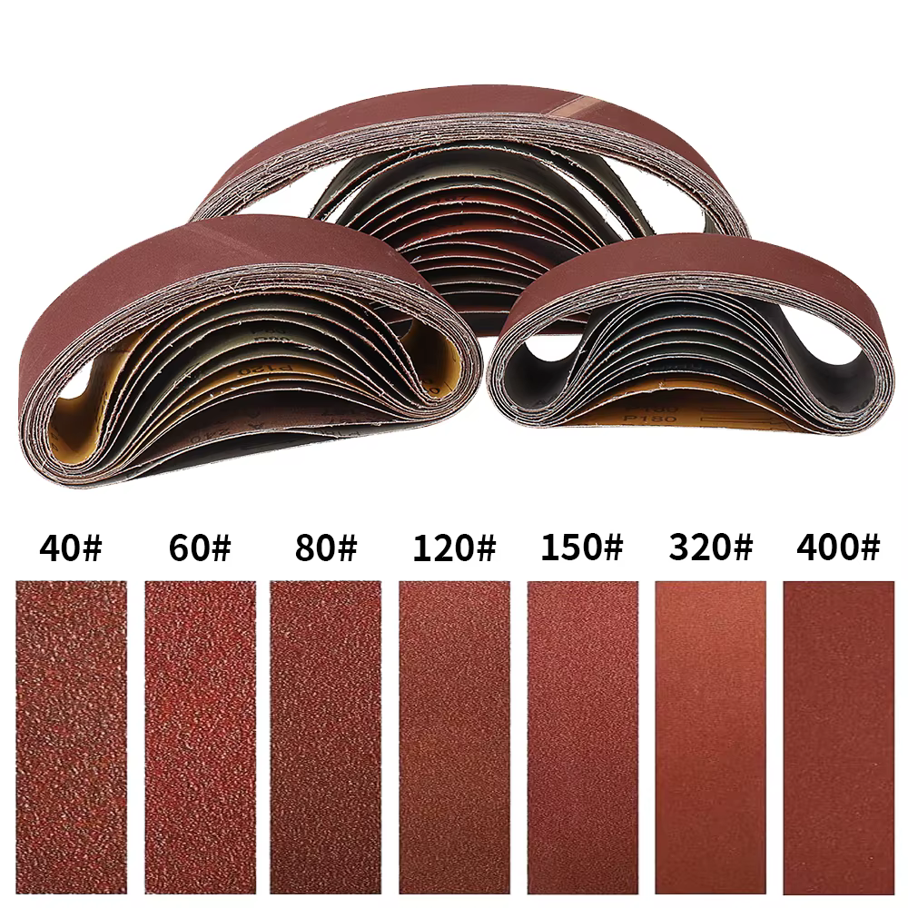 5 pièces 75x533mm bandes abrasives bandes abrasives pour 3x21 ''planseurs fichier ponceuse à bande o