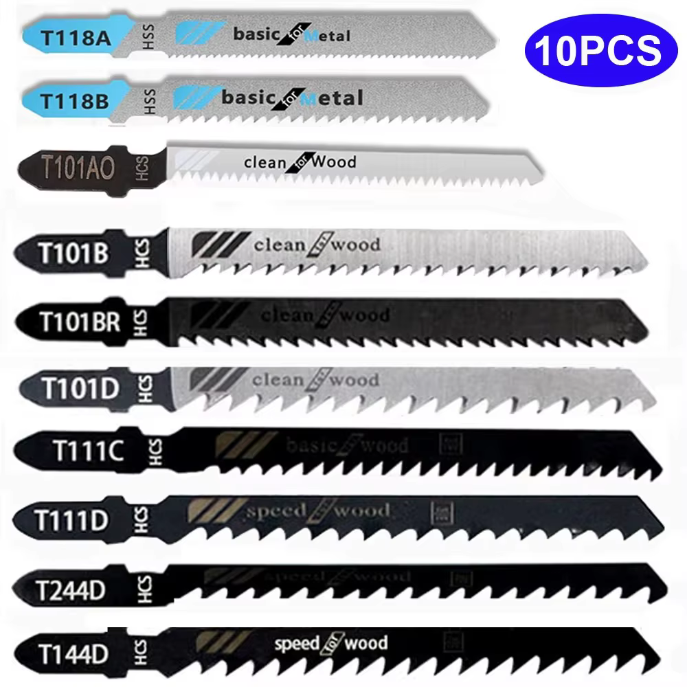 Lames de scie sauteuse électrique à arbre en T, assortiment de lames de scie sauteuse HCS pour la co