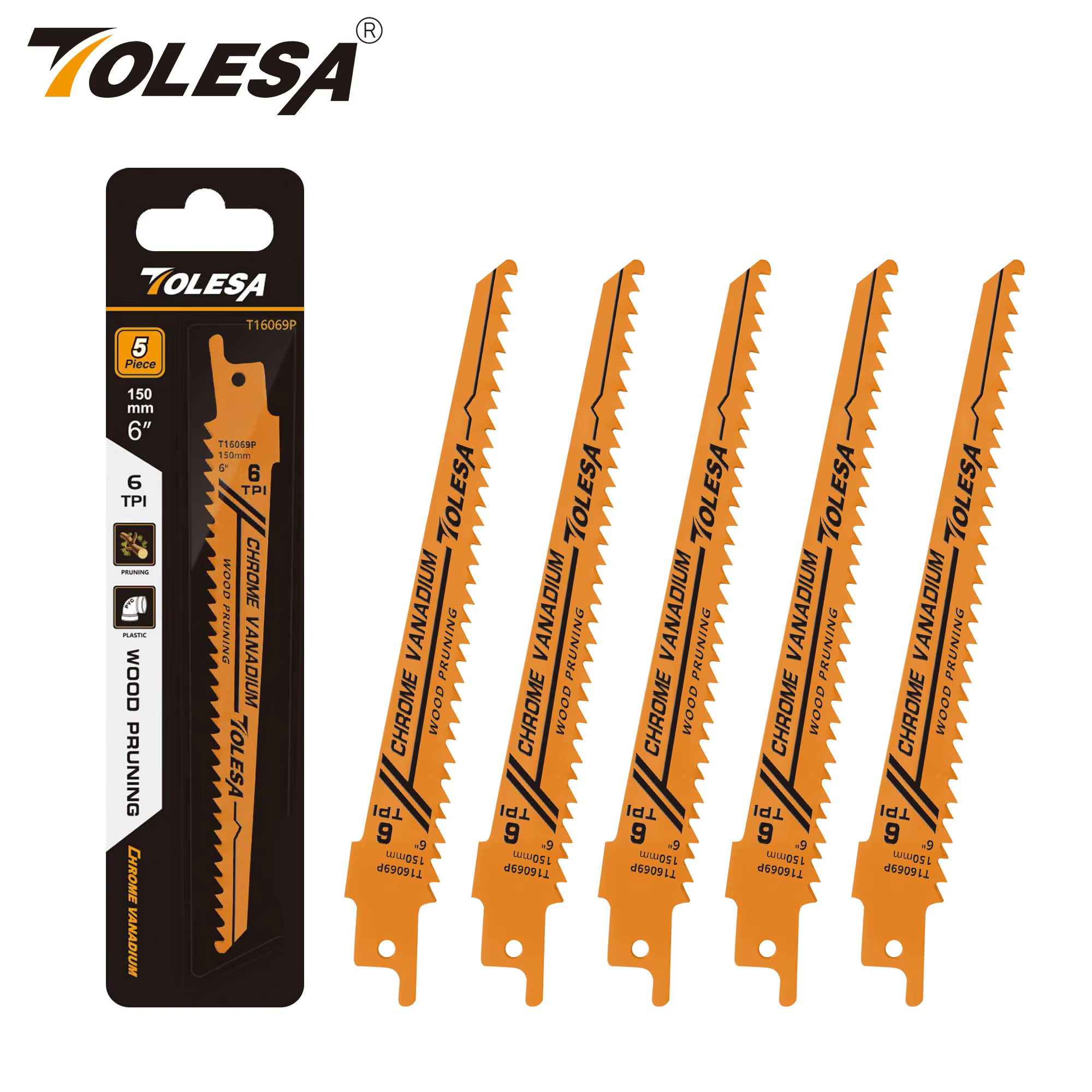 TOLESA-Scie alternative pour l'élagage du bois, scie sabre, coupe de tuyaux en bois et en PVC, dents
