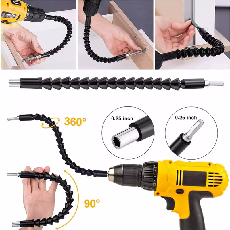 Adaptateur magnétique à tige hexagonale 90/105/360 degrés 1/4 ", perceuses à cintrer, tournevis à cl