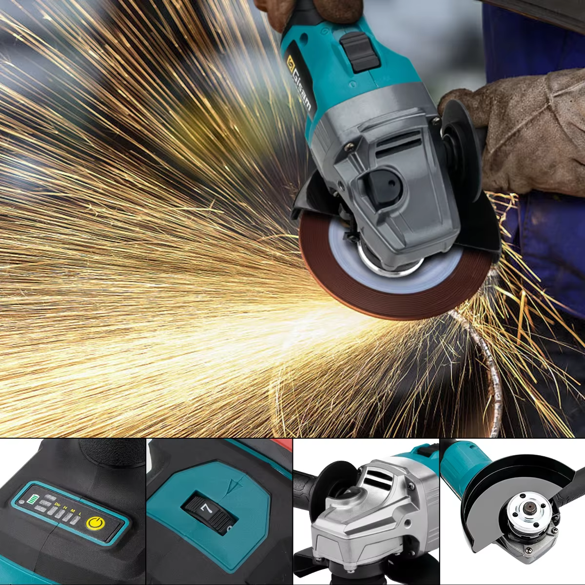 Makita – meuleuse d'angle électrique sans balais, 125mm, 7 vitesses, Machine de découpe et de poliss