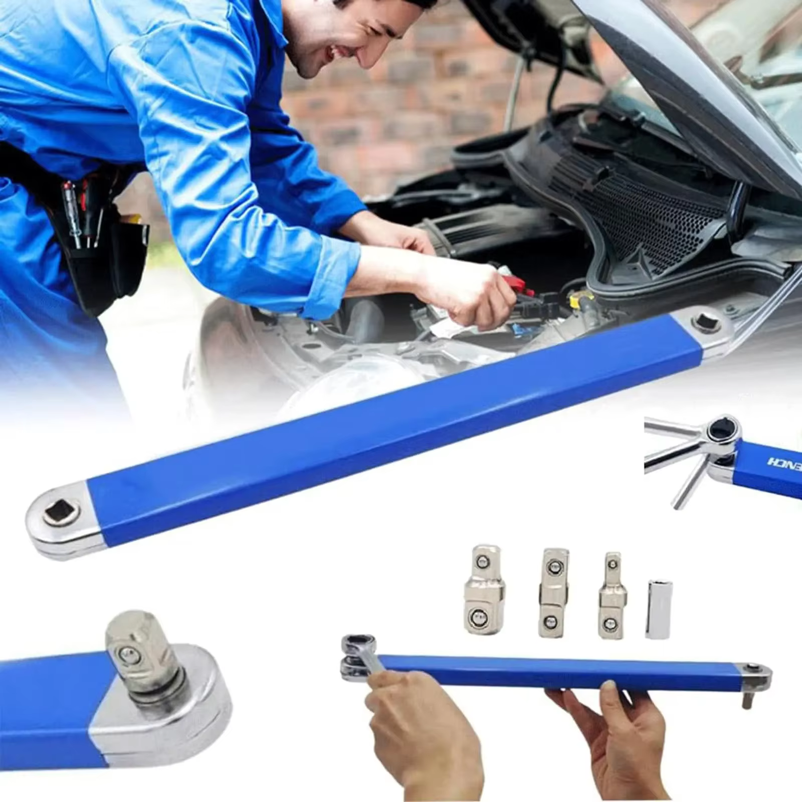 Clé d'extension professionnelle à décalage zéro, outil d'extension pour espace serré 1/2 po. 1/4 po.