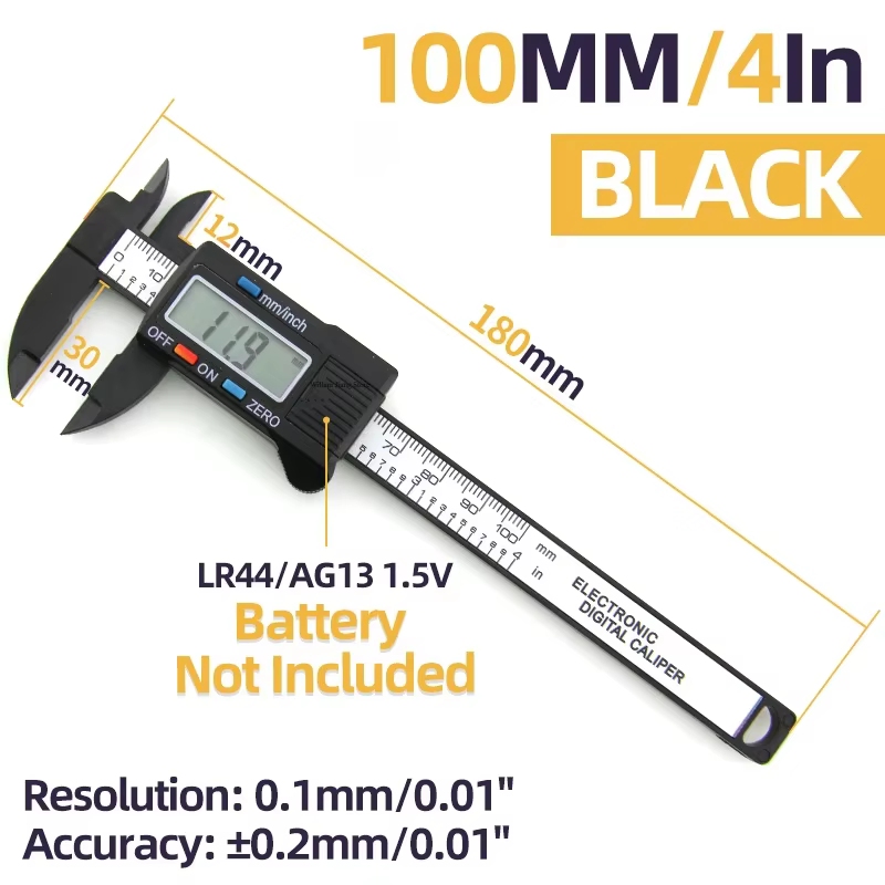Pied à coulisse en plastique, règle électronique, outil de mesure, micromètre numérique, calibrateur