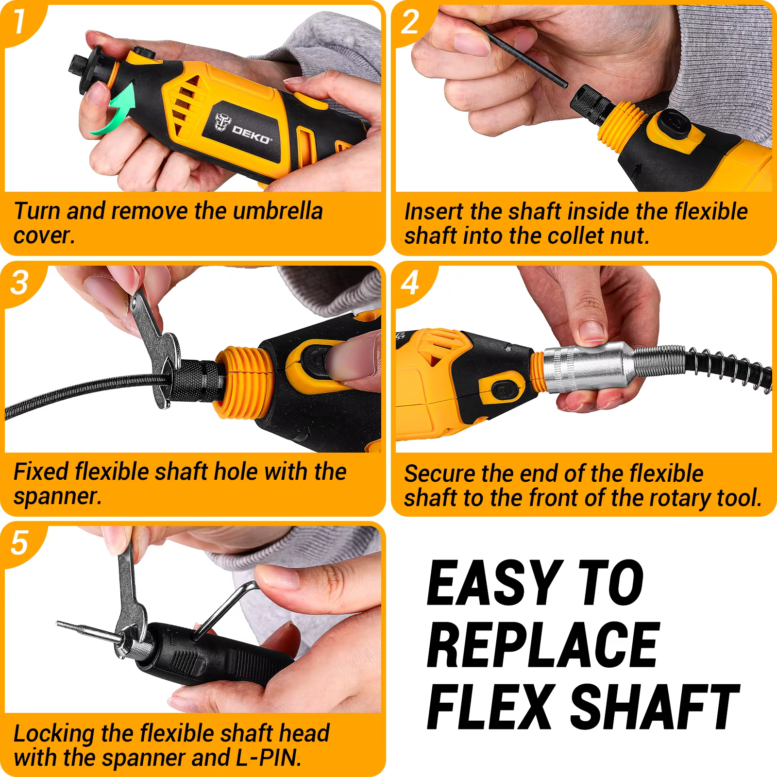 DEKO 220v Kit d'outils rotatifs électriques outils rotatifs à main Mini pour bois/métal, meuleuse él