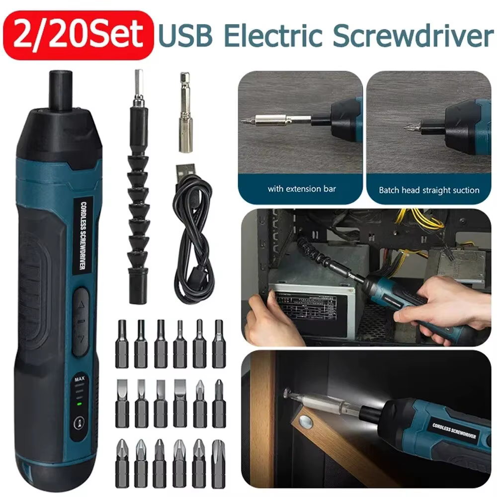 Mini tournevis électrique sans fil aste, réglage multifonction, perceuse électrique, outils de répar