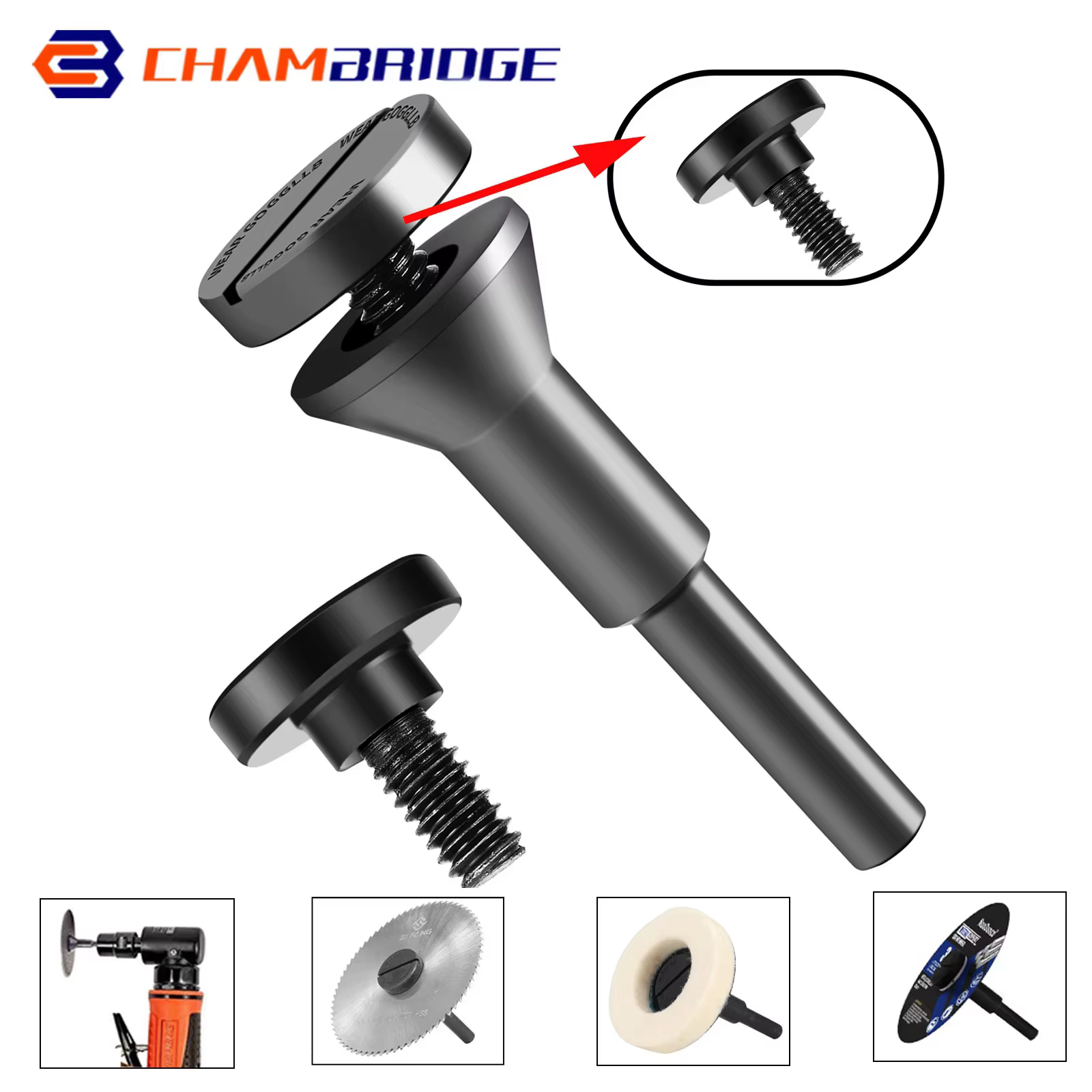 Mandrin de montage pour meules à tronçonner, adapté aux trous de 6mm 10mm, disque de coupe, meule, l