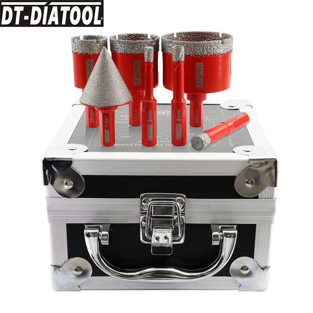 DT-DIATOOL diamant forets Kit Triangle tige trou scie noyau couronne marbre granit porcelaine carrel