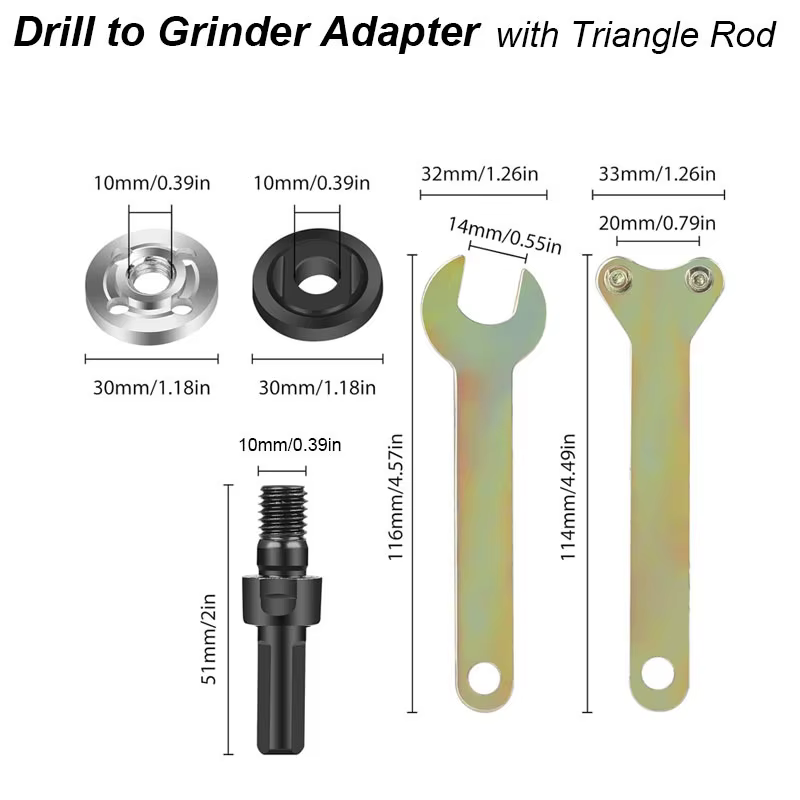 Adaptateur pour meuleuse d'angle, accessoire convertisseur pour perceuse électrique, jeu de pièces a