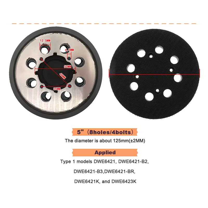 Plaque de support de ponçage auto-agrippante 8 trous 125 mm (5 pouces) pour ponceuse excentrique – Q