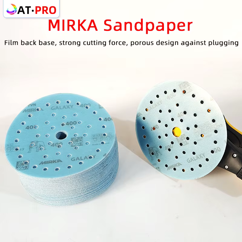 Papier de verre Mirka Galaxy, 6 ", 150mm, pour voiture, gommage à sec, floqué, pour le travail du bo