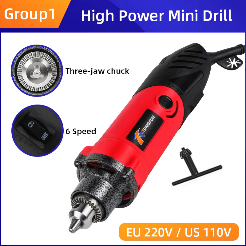 TUNGFcorde L perceuse Dremel, outil de gravure 500W perceuse électrique 220v mini perceuse outils vi