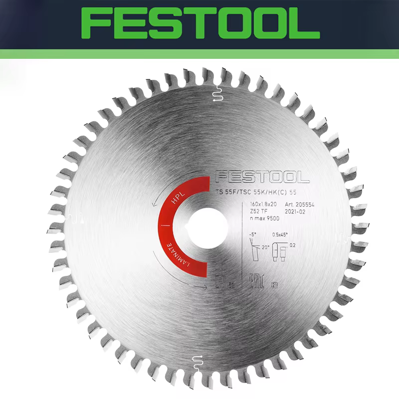 FESTOadvocate-Lame de Scie Circulaire en Acier de Haute Qualité, 205554x160x20x52T user ins L/Strati