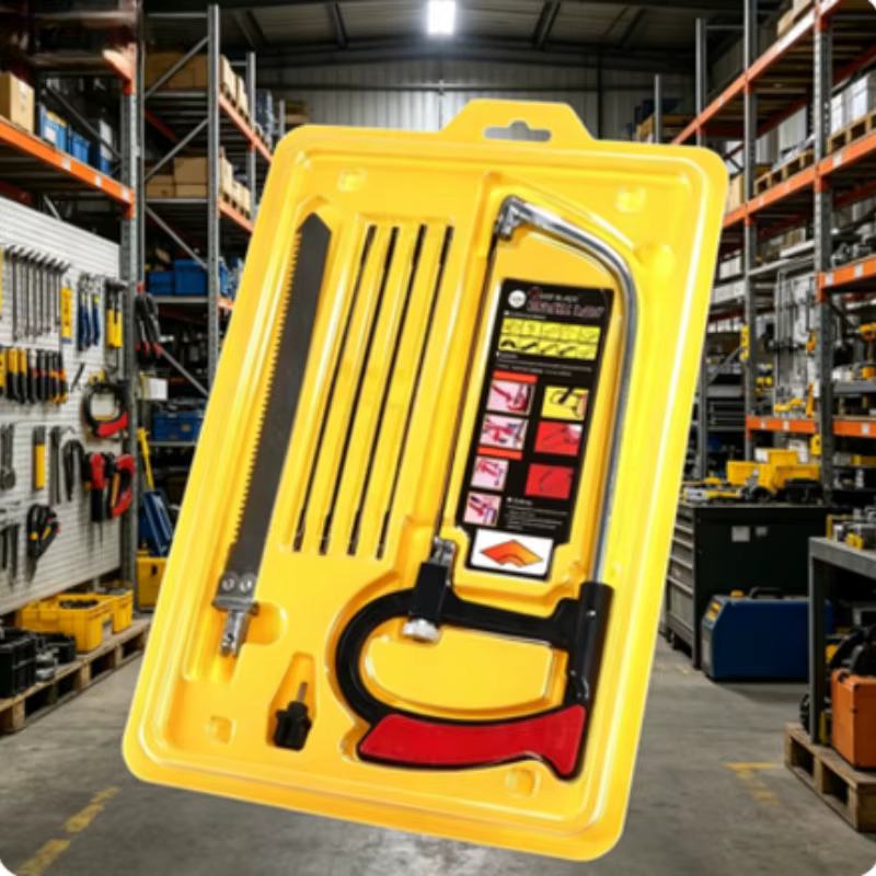 Kit de scie à main multifonction 8 en 1 avec 6 lames interchangeables pour couper le bois, le métal,