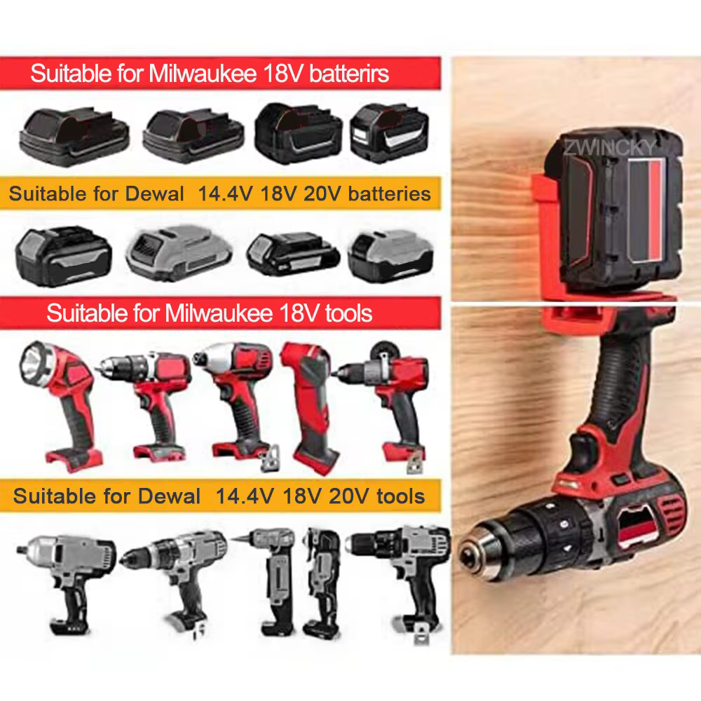 Support d'outils pour Dewalt et Milwaukee 18V 20V – Support de fixation pour batterie Dewalt 20V