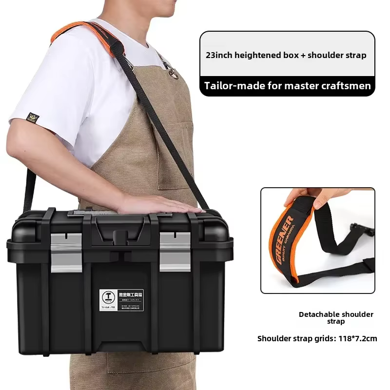Boîte à outils extra large pour usage domestique et professionnel – Boîte à outils robuste en acier 
