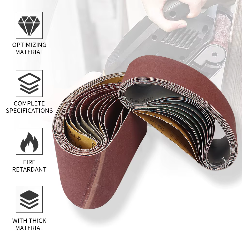 10 pièces 100x610mm bandes abrasives 40-320 grains papier de verre bandes abrasives pour ponceuse ou