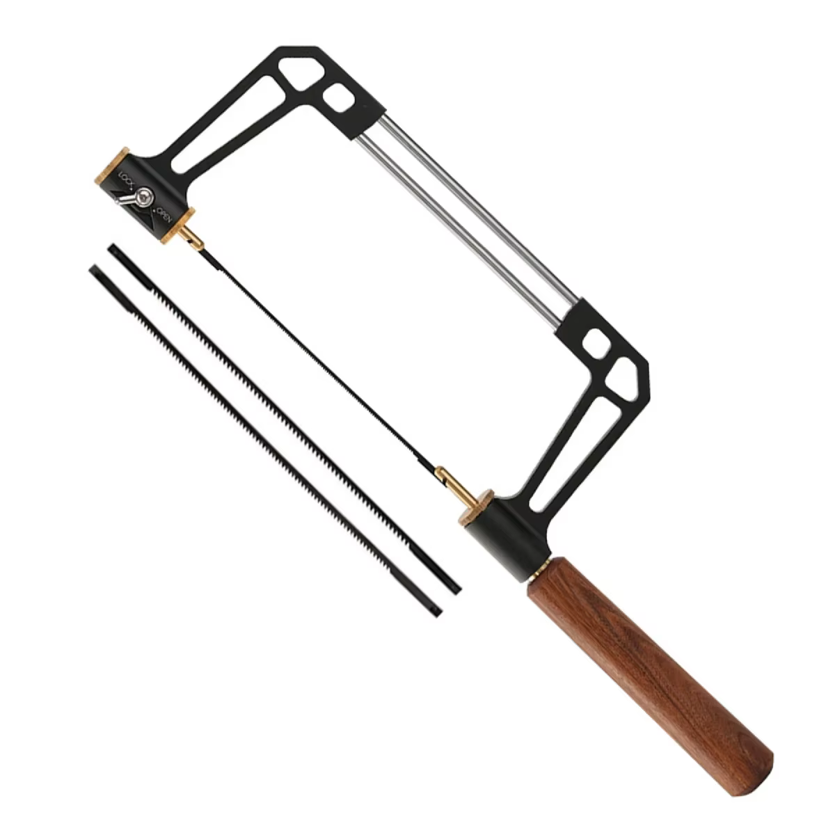 Scie à chantourner avec cadre de chantage en aluminium, scie à frette et ensemble de 3 pièces de rec