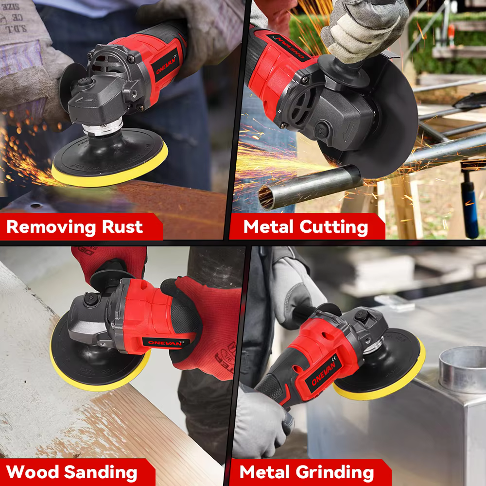 ONEVAN 125MM meuleuse d'angle électrique sans brosse 2in1 polissage 3000W M14 Cutter métal bois outi