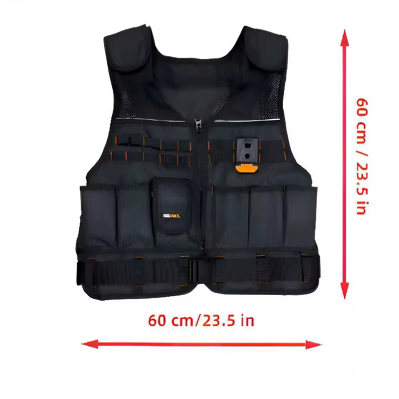 Gilet porte-outils robuste TOOLSTACK, multi-poches, durable, ajustable, gilet de travail polyvalent 