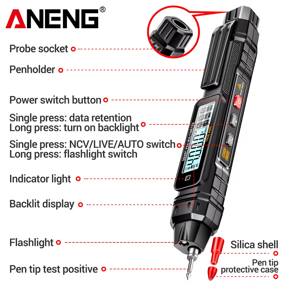 ANENG A3005 multimètre numérique professionnel testeurs de stylo compteur de tension AC/DC détecteur